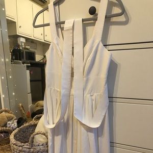 Club Monaco Cut Out Back Tie Pleated Dress